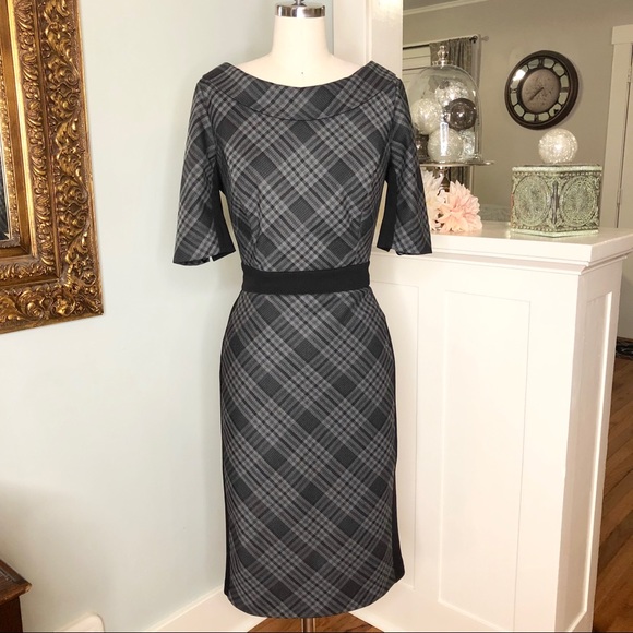 White House Black Market Dresses & Skirts - White House Black Market Plaid Bias Sheath Dress